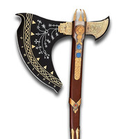 Haur’s Lucky Knob Leviathan Axe of Kratos – God of War Replica 37.5" Handcrafted Carbon Steel Battle Axe with Rosewood Handle - Thumbnail 3