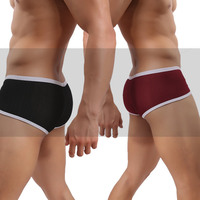 Wholesale 4PK mixed-color sexy Men's underwear lingerie vertical rib fabric quick-drying boxer briefs underpants WH31  - Thumbnail 2