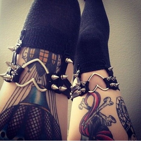 Heart Studded Garter Rivet Punk Goth Harajuku Garter Belt Accessories on Storenvy