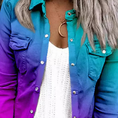 Casual pocket ruffle long sleeve jacket
