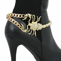 Women Gold Metal Boot Chain Scorpion Shoe Charm Western Fashion Jewelry  - Thumbnail 8