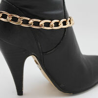 Women Gold Metal Boot Chain Links Shoe Charm Western Fashion Jewelry Classy Style - Thumbnail 4