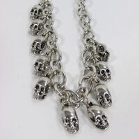 Women Silver Metal Boot Chain Bracelet Mini Skulls Shoe Charm anklet Western Fashion Jewelry  - Thumbnail 2