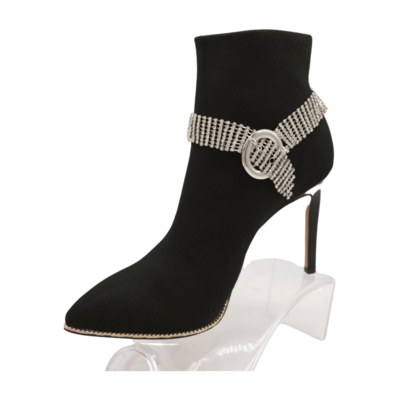Women silver metal boot chain bracelet bling belt buckle shoe charm anklet western fashion jewelry 