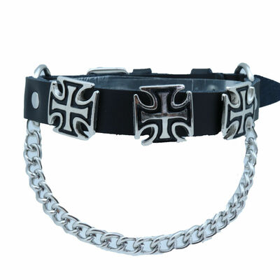 Biker men boot silver chains pair faux leather straps motorcycle bracelet cross