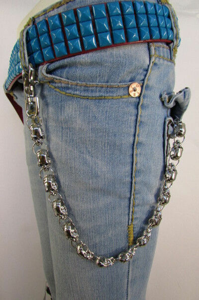 Sexy Gothic Silver Metal Long Wallet Jeans Chains Men Thick Skulls Biker Trucker