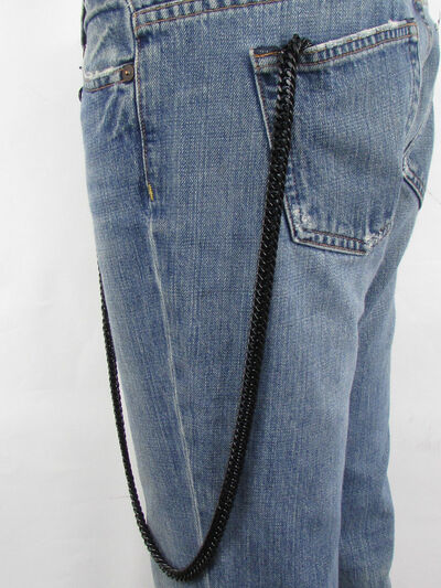 Wallet Chain KeyChain Rocker Strong Black Metal Extra Long Double Biker Trucker