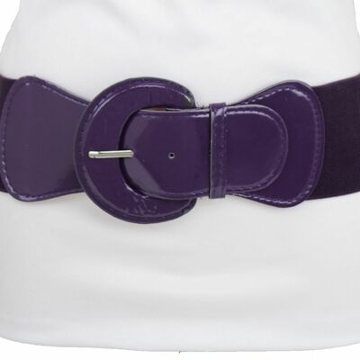 Hip waist women elastic casual fashion purple eggplant color belt plus m l xl