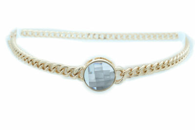 Women Gold Metal Chain Waistband Fashion Belt Silver Color Charm Size XL XXL
