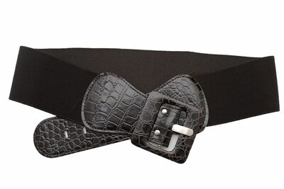 Women Belt High Waist Hip Dark Brown Work School Fashion Square Buckle XS S M