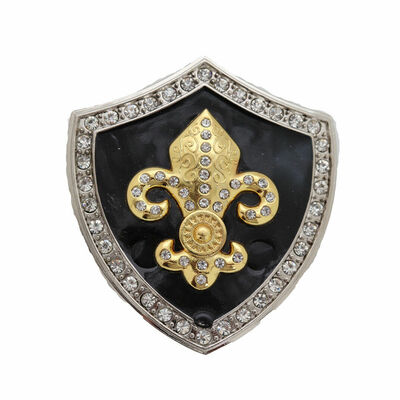 Men belt buckle silver metal cowboy western gold fleur de lys lily french