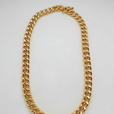 Men fashion necklace double chunky gold metal chain link long maimi hip hop