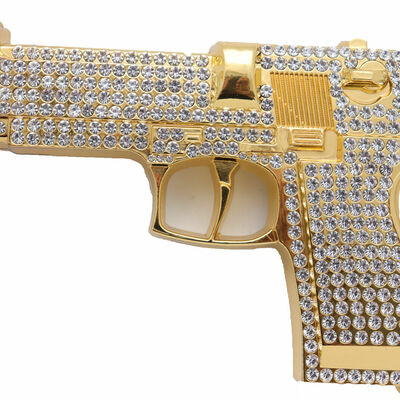 Men gold color metal belt buckle western fashion gun luxurious statement piece