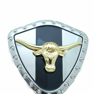 Men silver metal western belt buckle texas lone horn cow gold bull animal rodeo