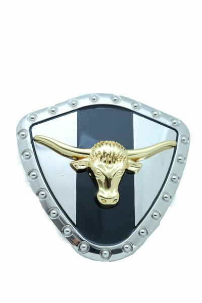 Men Silver Metal Western Belt Buckle Texas Lone Horn Cow Gold Bull Animal Rodeo
