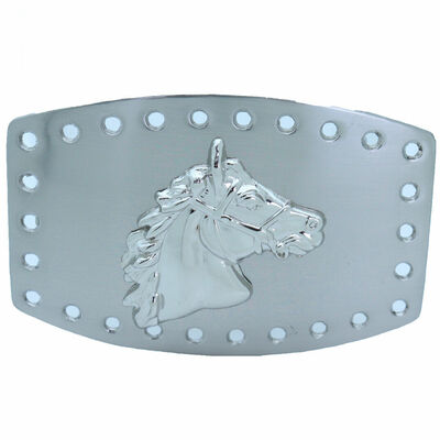 Men western cowboy fashion belt buckle silver metal rodeo horse square shape