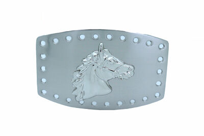 Men Western Cowboy Fashion Belt Buckle Silver Metal Rodeo Horse Square Shape