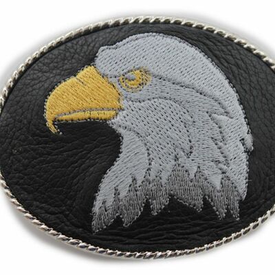 Men women belt buckle silver metal casual fashion black leather american eagle