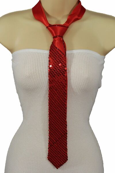 Men Women Fashion Neck Tie Tuxedo Costume Suit White Silver Black Blue Red