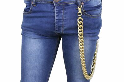 Men Women Gold Long Wallet Metal Chain Link Thick Chunky Links Jeans Strong