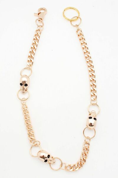 Men Women Gold Metal Wallet Chunky Chains KeyChain Biker Trucker Thick Links
