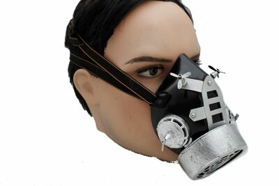 Men Women Half Face Black Silver Halloween Costume Gas Mask Steampunk Mardi Gras