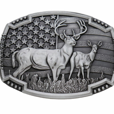Men women silver metal belt buckle deer nature hunter western fashion jeans pant