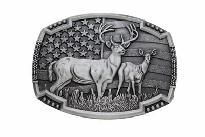 Men Women Silver Metal Belt Buckle Deer Nature Hunter Western Fashion Jeans Pant