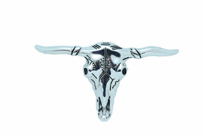Men Women Western Fashion Silver Metal Belt Buckle Long Horn Texas Cow Big Bull 