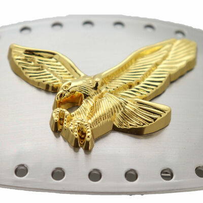 Men women western silver metal buckle square gold eagle flying american bird