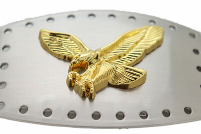 Men Women Western Silver Metal Buckle Square Gold Eagle Flying American Bird