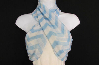 Women Scarf Fashion Fabric Infinity Loop Chevrons Pink Black Blue Green Yellow