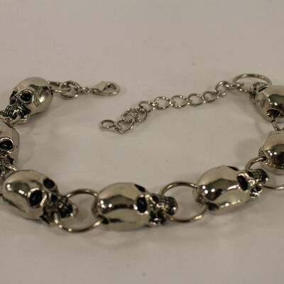 Punk women bold boot bracelet band silver shoe metal chain skeleton skull gothic