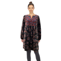 White Mark Women's Paisley Flower Embroidered Sweater Dress - Thumbnail 4