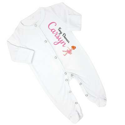 Personalized by beth - baby girl personalized pink ballerina footed sleeper coming home outfit