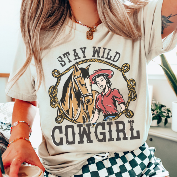 Stay Wild Cowgirl Western Graphic Tee or Sweatshirt