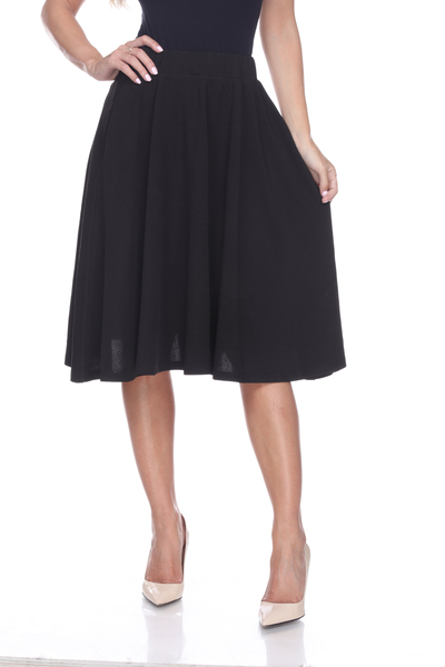 White Mark Women's High Waist Skater Skirt