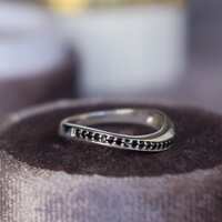 Stylish Natural Black Spinel Ring 925 Sterling Silver Ring August Birthstone US size 4 3/4  Statement Ring For Women Pinky Ring US 4.75 - Thumbnail 3