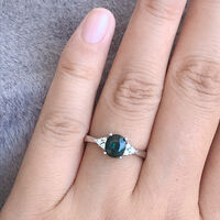 1.22ct Natural Teal Sapphire Ring 925 Sterling Silver Ring Elegant Ring for Women Gift for Girlfriend US size 6 1/4 or 6.25 - Thumbnail 6