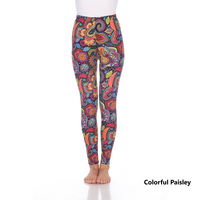 White Mark Women's Paisley Print Leggings - Thumbnail 2