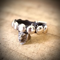 1-Row Large Dome stud narrow wristband - Thumbnail 1