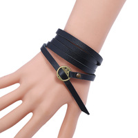 Trendy Stackable Cuff Bracelet Ajustable Genuine Leather Wrap Bracelets Jewelry for Men Women - Thumbnail 6