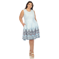 White Mark Women's Fit and Flare Knee Length Dress - Thumbnail 2