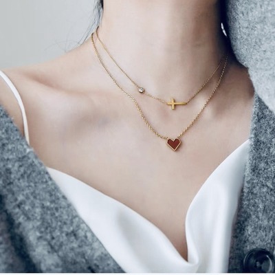 Heart and cross choker necklace - Thumbnail 5