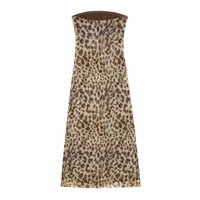 Printed tulle fitted tube top dress - Thumbnail 2
