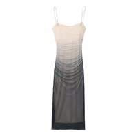 Elegant Tulle Print Slip Dress - Thumbnail 1