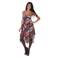 White Mark Women's Lisbon Handkerchief Hem Dress - Thumbnail 6