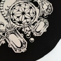 Swan with Diamonds and Pearls Goth Punk Patch - Black, White - Thumbnail 2