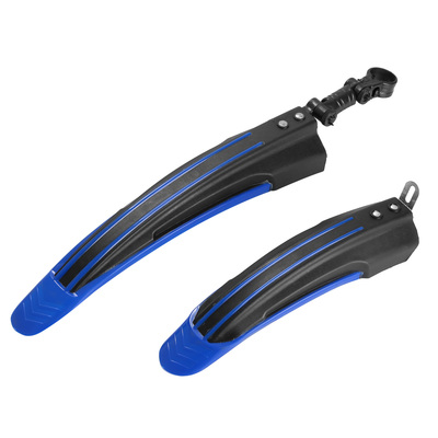 Bicycle Fender Set Adjustable Front Rear Mud Guard Mountain Bike Mudguards Splashboard Fit for 24 ' '-26 ' ' Bikes-Blue