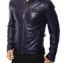 New Men Quilted Leather Jacket 100% Genuine Soft Lambskin Biker Bomber-1